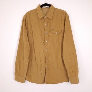 Criquet Corduroy Pearl Snap Shirt long sleeve Western country retro camel tan